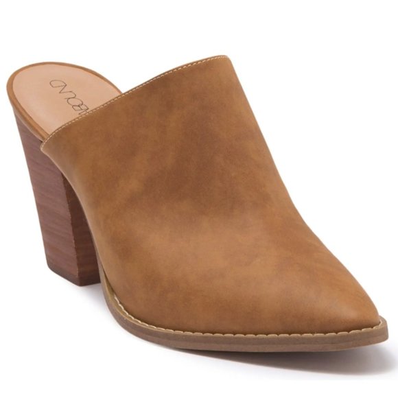 Abound Shoes - Womens Block Heel Mule- Brand New, Camel